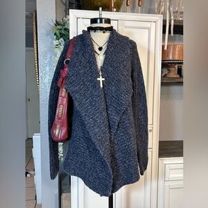 Navy Blue Vintage Abercrombie & Fitch Cardigan XS Chunky Cozy Dark Academia